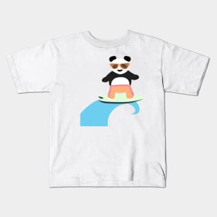 Relaxed Surfing Panda with Sunglasses Kids T-Shirt